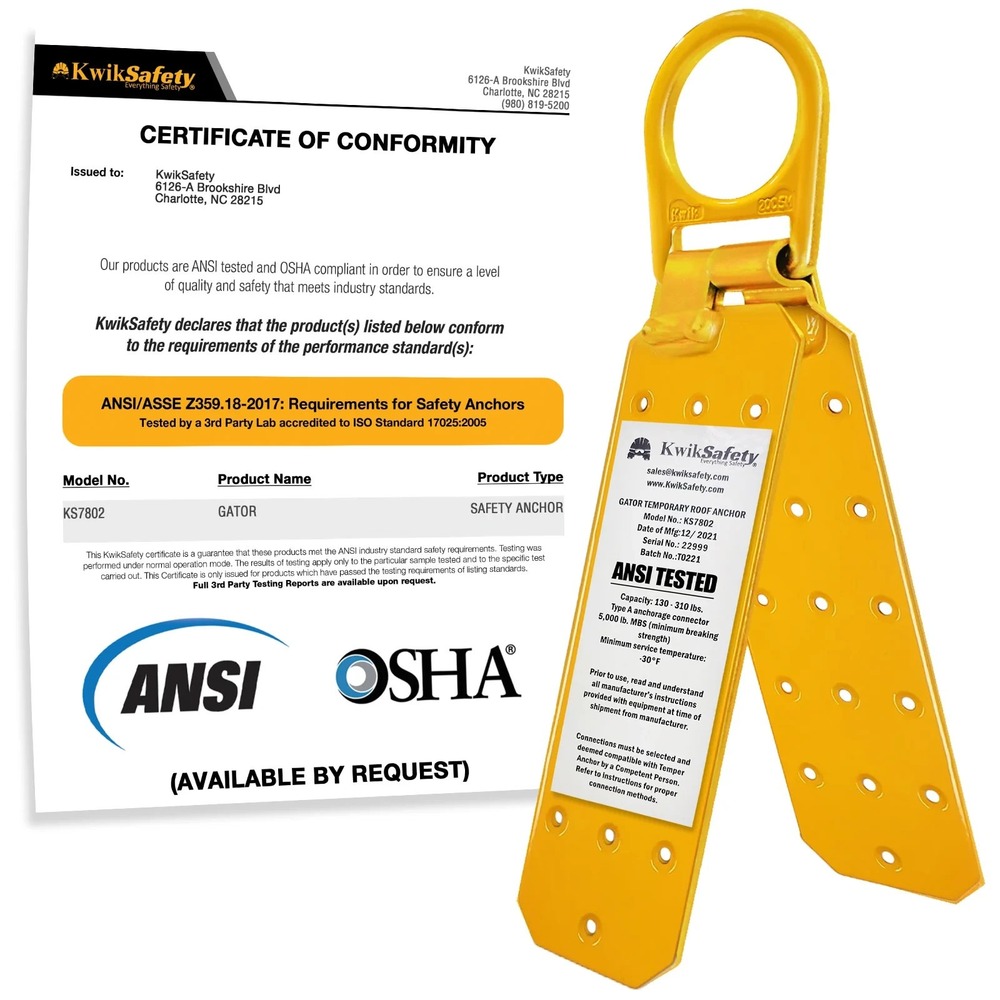 KwikSafety GATOR Temporary Reusable Roof Anchor ANSI OSHA KS7802 5 Pcs